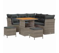 vidaXL Set Divano da Giardino con Cuscino 8 PCS Grigio, Set Divano da Giardino Elegante, modulare, Leggero, Resistente agli Agenti atmosferici, Arredamento Esterno Personalizzabile