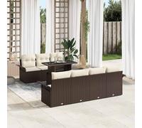 vidaXL Set Divano da Giardino con cuscino 8 pcs Marrone polyrattan