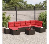 vidaXL Set Divano da Giardino con cuscino 8 pcs Marrone polyrattan, Sofa moderno per giardino e terrazza, resistente agli agenti atmosferici, modulare e perfetto per l'esterno