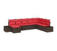 vidaXL Set Divano da Giardino con cuscino 8 pcs Marrone polyrattan, Giardino e Terrazzo, Set Divano Moderno, Comodo Arredo Rattan Resistente per il Tuo Lounge Esterno