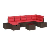 vidaXL Set Divano da Giardino con cuscino 8 pcs Marrone polyrattan, Sofa moderno per giardino e terrazza, resistente agli agenti atmosferici, modulare e perfetto per l'esterno