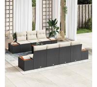 vidaXL Set Divano da Giardino con cuscino 8 pcs Nero Poly Rattan
