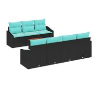 vidaXL Set Divano da Giardino con cuscino 8 pcs Nero polyrattan, Set Divano Giardino Modulare, Arredamento Resistente Outdoor, Materiali UV-Resistenti per Relax e Comfort