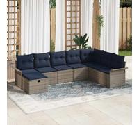 vidaXL Set Divano da Giardino con cuscino 8 pcs Poly Rattan, Divano modulare per giardino e terrazza, seduta esterna regolabile, resistente a intemperie e raggi UV