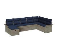 vidaXL Set Divano da Giardino con cuscino 8 pcs Poly Rattan, Divano modulare per giardino e terrazza, seduta esterna regolabile, resistente a intemperie e raggi UV