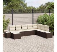 vidaXL Set Divano da Giardino con cuscino 8 pcs polyrattan