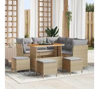 vidaXL Set Divano da Giardino con cuscino 9 pcs beige e grigio chiaro