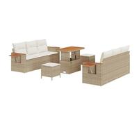vidaXL Set Divano da Giardino con Cuscino 9 PCS Beige e Panna, Divano Moderno per Esterni, Set Giardino e terrazzo, Cuscini Removibili, Resistenza UV, opzioni di Seating