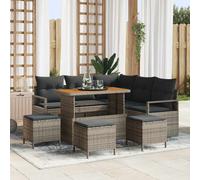 vidaXL Set Divano da Giardino con cuscino 9 pcs Grigio