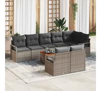 vidaXL Set Divano da Giardino con cuscino 9 pcs Grigio polyrattan