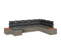 vidaXL Set Divano Sezionale da Giardino con Cuscini | Grigio in Poly Rattan, per 5 Persone, Perfetto per Il Balcone o Il Patio, Mobili Moderni per Terrazze