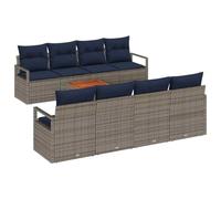 vidaXL Set Divano da Giardino con cuscino 9 pcs Grigio polyrattan, Mobili da esterno moderni e resistenti, set divano da giardino in rattan, leggero e modulare