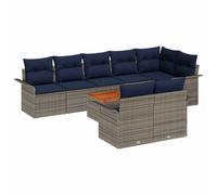vidaXL Set Divano da Giardino con cuscino 9 pcs Grigio polyrattan, Set di mobili da giardino moderni, resistenti ai raggi UV, leggeri divani esterni, comodi posti a sedere