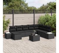 vidaXL Set Divano da Giardino con cuscino 9 pcs polyrattan