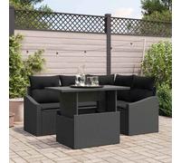 vidaXL Set Divano da Giardino con cuscino con archiviazione 5 pcs Nero