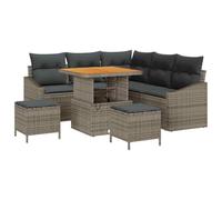 vidaXL Set Divano da Giardino con Cuscino con Cuscino 8 PCS Grigio, Set Divano da Esterno, Lounge in Rattan Resistente, Leggero con Scomparti, Resistente ai UV per Il Terrazzo