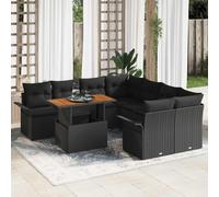 vidaXL Set Divano da Giardino con cuscino Nero