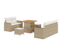 vidaXL Set Divano da Giardino da 8 Pezzi con Cuscini Crema in Polyrattan Beige. Mobili modulari Super Comodi per Esterni, Perfetti per Patio e Balcone. Collezione Terrace, Seduta Moderna per Il Tuo