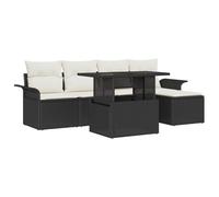 vidaXL Set Divano da Giardino da 8 Pezzi con Cuscini e Tavolo da Esterno Modulare Intrecciato a Mano Nero Polyrattan Mobili da Patio Comodi Piedini Regolabili per Tutte Le Superfici Divano Resistent