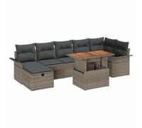 vidaXL Set Divano da Giardino 8 pcs Grigio polyrattan