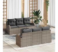 vidaXL Set Divano da Giardino Grigio 55 x 55 x 37 cm polyrattan