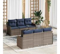 vidaXL Set Divano da Giardino Grigio 55 x 55 x 37 cm polyrattan