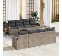 vidaXL Set Divano da Giardino Grigio 55 x 55 x 37 cm polyrattan