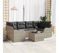vidaXL Set Divano da Giardino Grigio chiaro 55 x 55 x 37 cm polyrattan