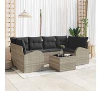vidaXL Set Divano da Giardino Grigio chiaro 55 x 55 x 37 cm polyrattan