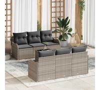 vidaXL Set Divano da Giardino Grigio chiaro 55 x 55 x 37 cm polyrattan