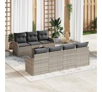 vidaXL Set Divano da Giardino Grigio chiaro 55 x 55 x 37 cm polyrattan