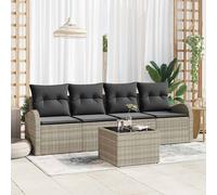 vidaXL Set Divano da Giardino Grigio chiaro 55 x 55 x 37 cm polyrattan