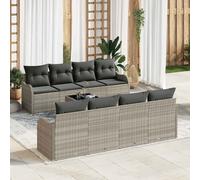 vidaXL Set Divano da Giardino Grigio chiaro 55 x 55 x 37 cm polyrattan
