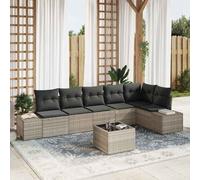 vidaXL Set Divano da Giardino Grigio chiaro polyrattan