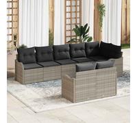 vidaXL Set Divano da Giardino Grigio chiaro polyrattan