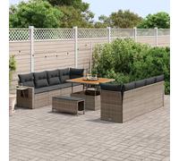 vidaXL Set Divano da Giardino Grigio polyrattan