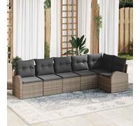 Set Divano da Giardino Grigio polyrattan