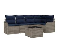 vidaXL Set Divano da Giardino Grigio polyrattan | I materiali resistenti ai raggi UV affrontano il sole senza problemi, I cuscini morbidi rendono il relax super semplice