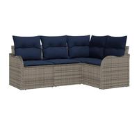 vidaXL Set Divano da Giardino Grigio polyrattan | resiste ai raggi UV per un uso duraturo, spazio per 6 persone senza problemi