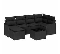 vidaXL Set Divano da Giardino in 7 Pezzi con Cuscini Beige Polyrattan