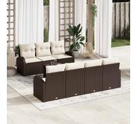 vidaXL Set Divano da Giardino Marrone 55 x 55 x 37 cm polyrattan