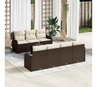 vidaXL Set Divano da Giardino Marrone 55 x 55 x 37 cm polyrattan