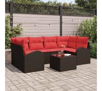 vidaXL Set Divano da Giardino Marrone 55 x 55 x 37 cm polyrattan, Set moderno per il giardino, divano rettangolare, arredo resistente, rattan UV, design leggero e pratico
