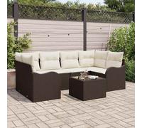vidaXL Set Divano da Giardino Marrone 55 x 55 x 37 cm polyrattan
