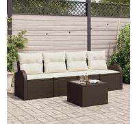 Set Divano da Giardino Marrone 55 x 55 x 37 cm polyrattan