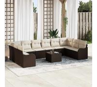 vidaXL Set Divano da Giardino Marrone 55 x 55 x 37 cm polyrattan