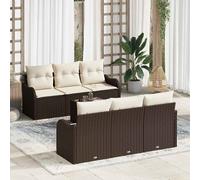vidaXL Set Divano da Giardino Marrone 55 x 55 x 37 cm polyrattan