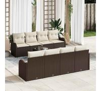 vidaXL Set Divano da Giardino Marrone 55 x 55 x 37 cm polyrattan