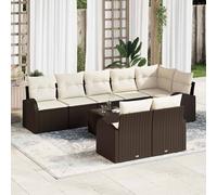 vidaXL Set Divano da Giardino Marrone e Crema 55 x 55 x 37 cm