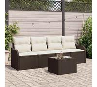 Set Divano da Giardino Marrone polyrattan